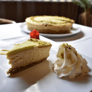 tarta de queso con pistacho