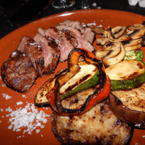 solomillo con verduras